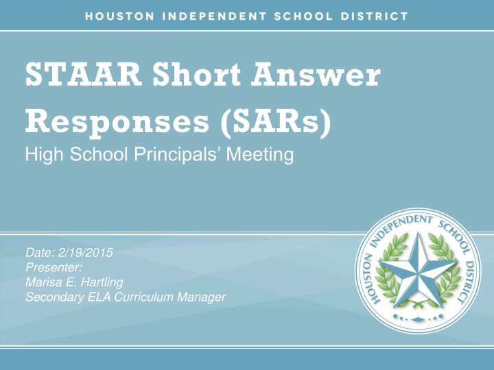 STAAR Short Answer  Responses (SARs)