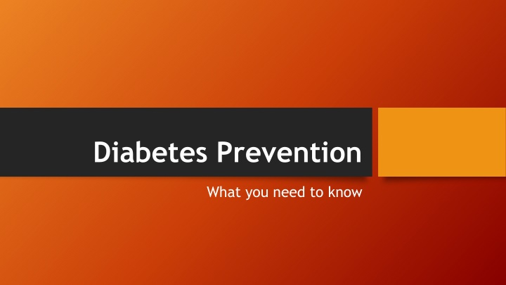 Diabetes Prevention