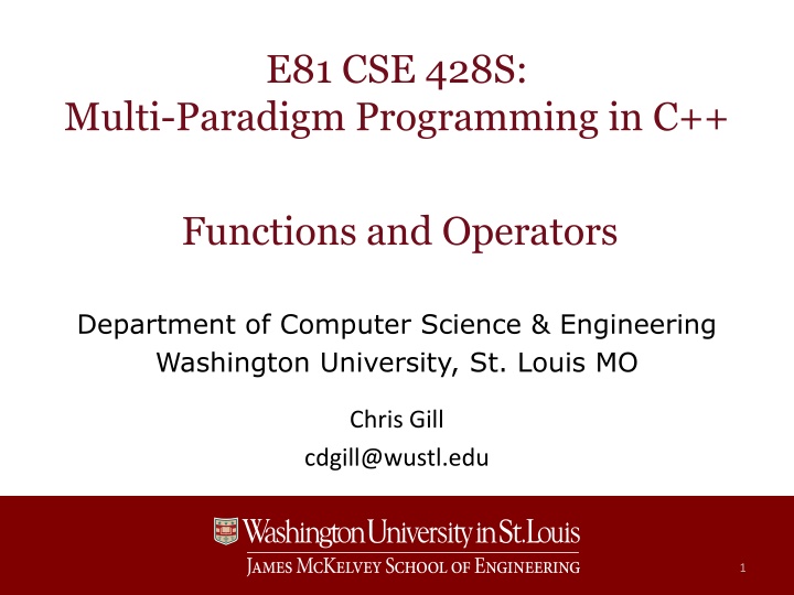 Multi-Paradigm Programming in C++: Functions and Operators