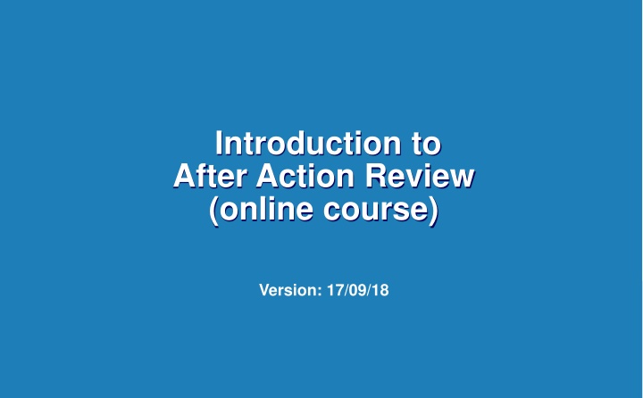 Qualitative Review of After Action Reviews