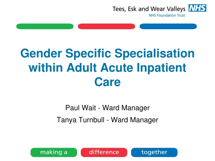 Gender-Specific Specialisation in Adult Acute Care