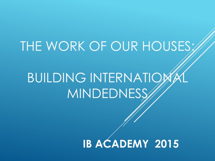 Building International Mindedness at IB Academy 2015