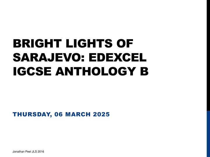 Bright Lights of Sarajevo: Love Amidst War