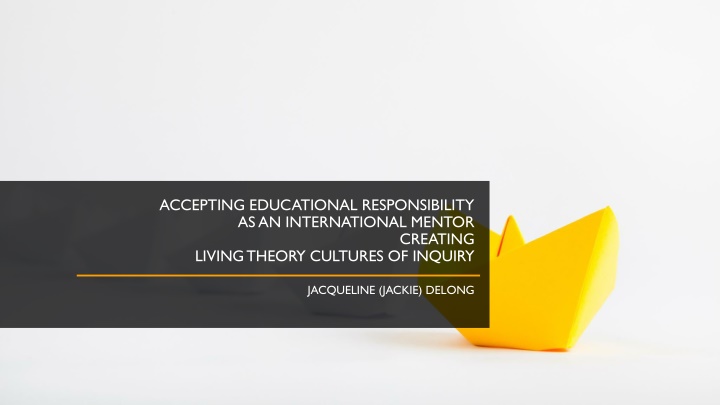 International Mentorship in Creating Living Theory Cultures