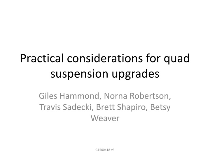 Practical Considerations for Quad Suspension Upgrades