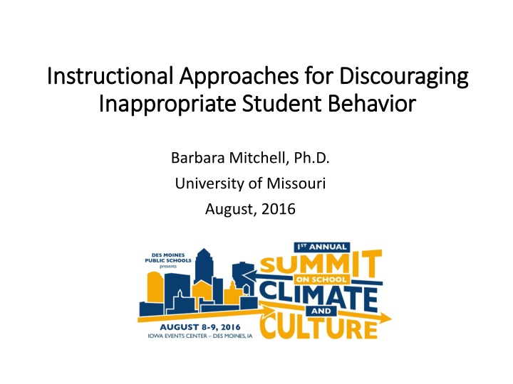 Approaches for Discouraging Inappropriate Student Behavior