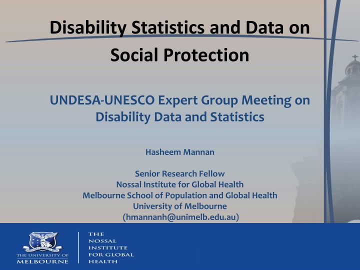Disability Statistics and Data on Social Protection