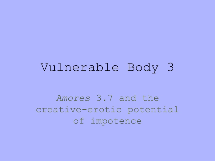 Vulnerable Body 3