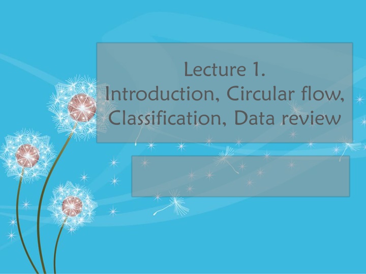 Introduction to Economic Flows