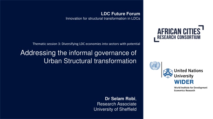 Diversifying LDC Economies and Informal Urban Governance