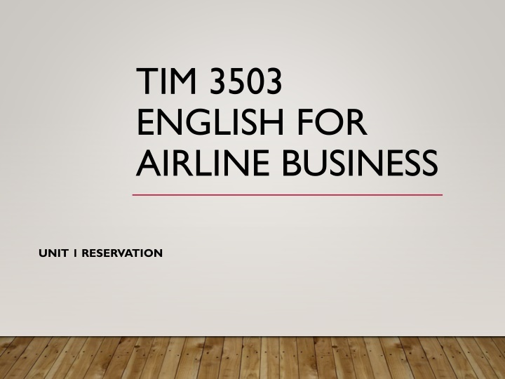 English for Airline Reservation Vocabulary & Conversations