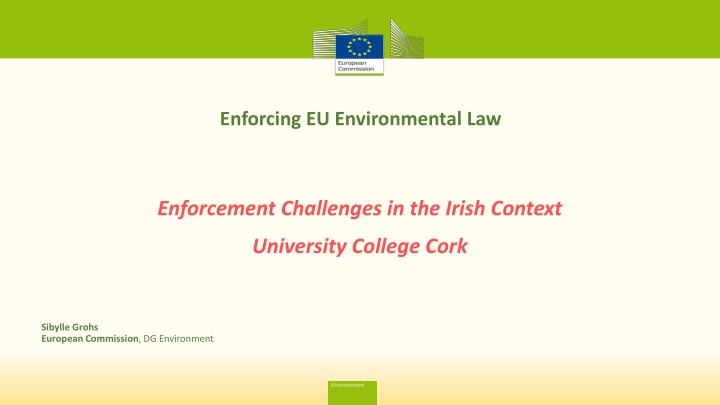 Enforcing EU Environmental Law Enforcement Challenges in Ireland