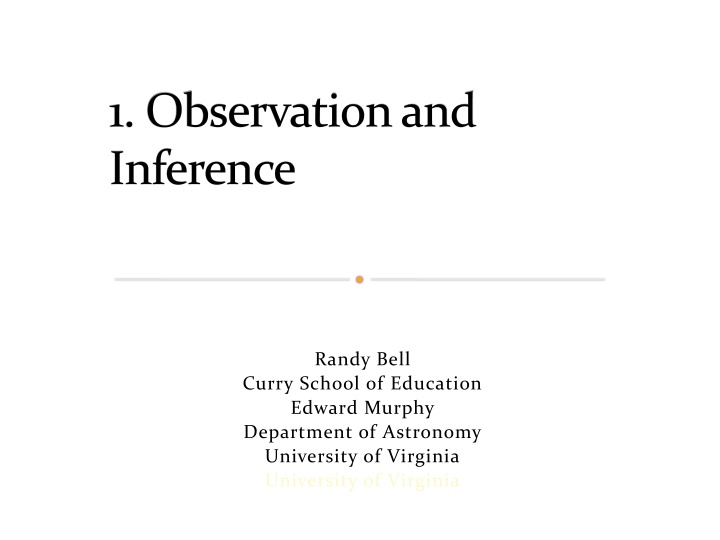 Observation and Inference