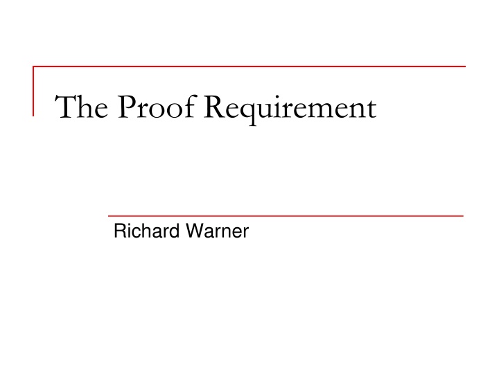 The Proof Requirement