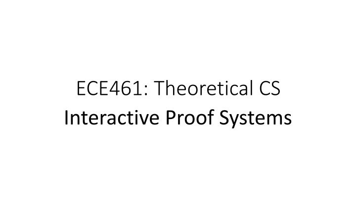 Interactive Proof Systems