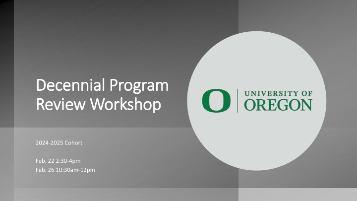 Decennial Program Review Workshop Overview