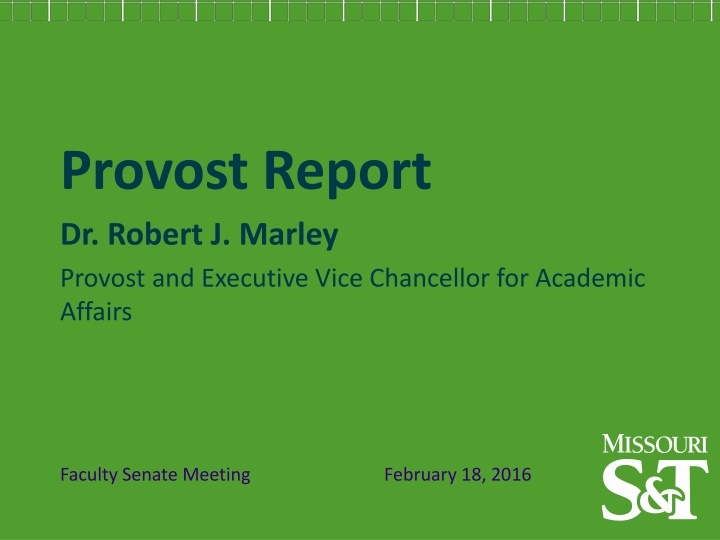 Faculty Senate Meeting: February 18, 2016