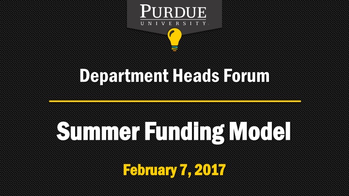 Summer Funding Model