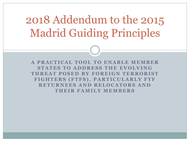 2018 Addendum to the 2015  Madrid Guiding Principles