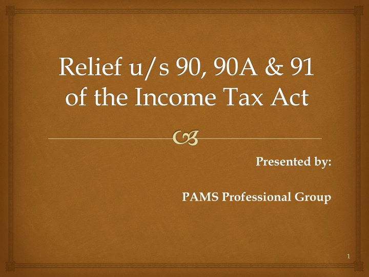 Relief Provisions in Income Tax Act
