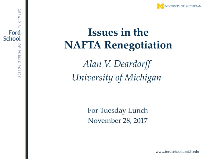 NAFTA Renegotiation Issues Overview