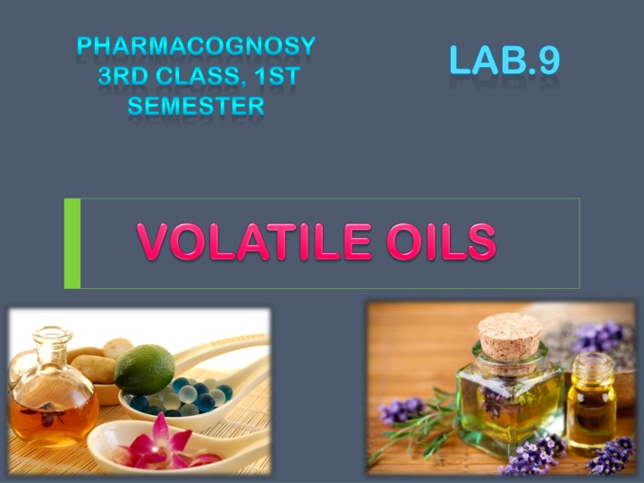 Volatile Oils in Pharmacognosy