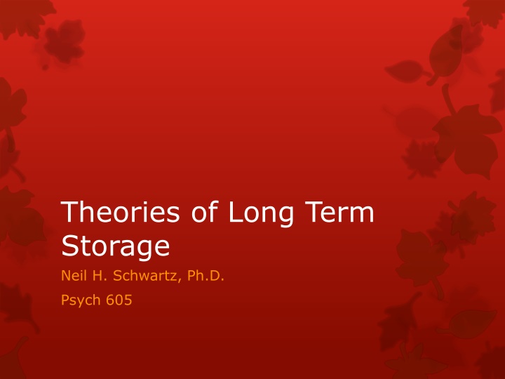 Theories of Long-Term Memory Storage and Schema Theory