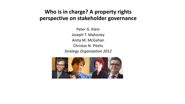 Property Rights & Stakeholder Governance Perspectives
