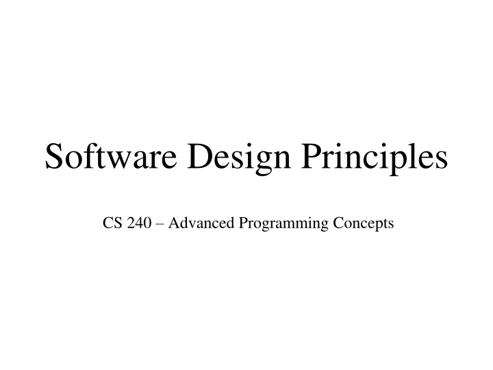Software Design Principles