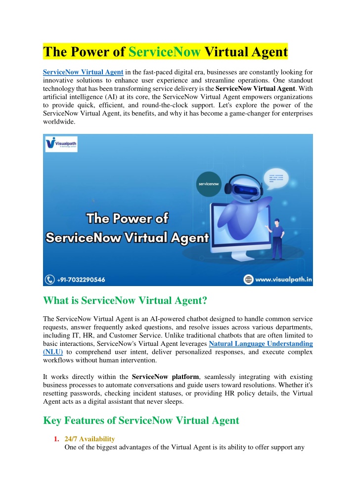 the power of servicenow virtual agent n.w