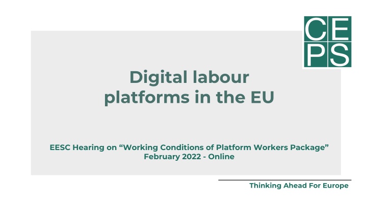 Digital Labour Platforms in the EU: Overview & Trends