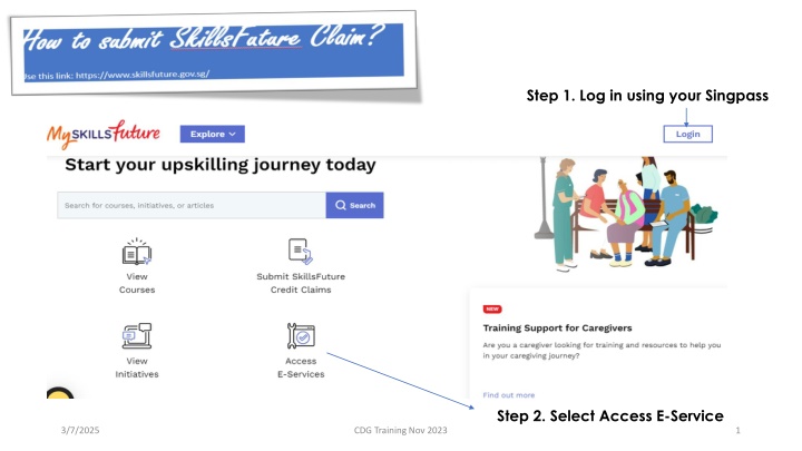 CDG Training Course Registration Steps