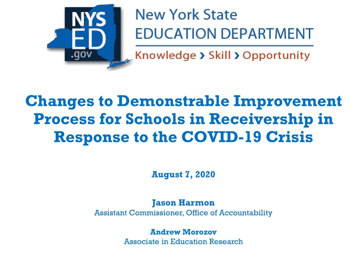 Changes to Improvement Process for Schools in Response to COVID-19 Crisis