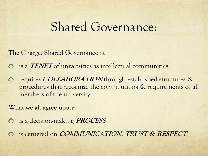 Enhancing Shared Governance at University: Collaborative Decision-Making