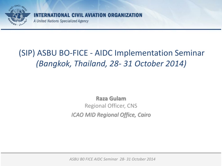 ASBU BO-FICE AIDC Implementation Seminar in Bangkok, Thailand
