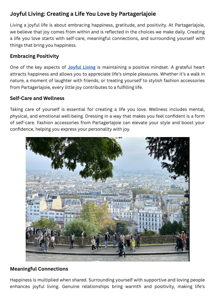 joyful living creating a life you love n.w