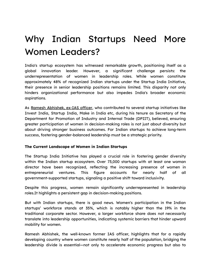 why indian startups need more women leaders n.w
