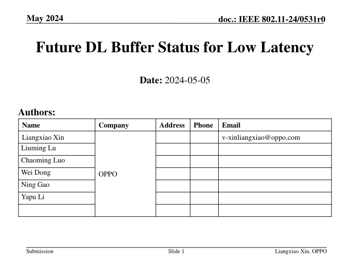 Future DL Buffer Status for Low Latency