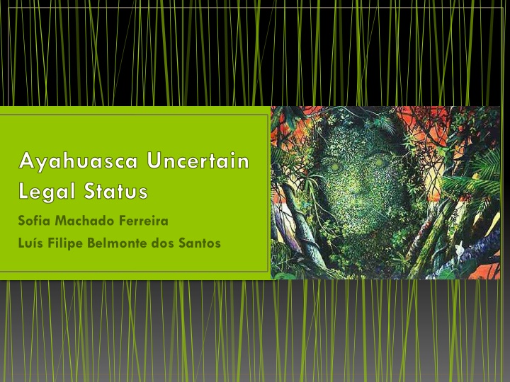 Ayahuasca Legal Status: Sofia Machado Ferreira Lus Filipe Belmonte dos Santos