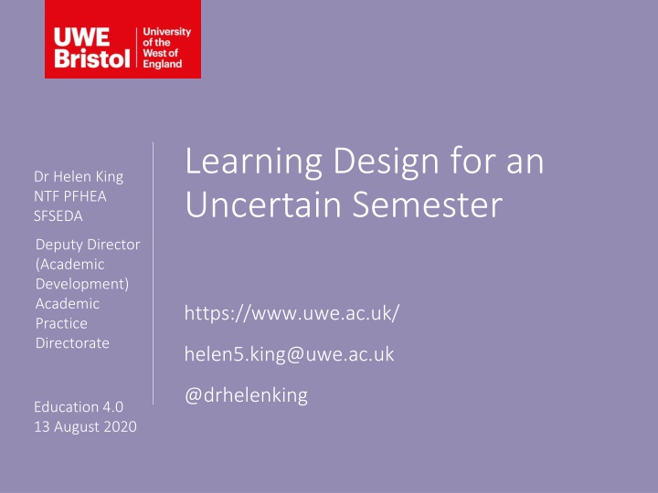 Learning Design for an Uncertain Semester