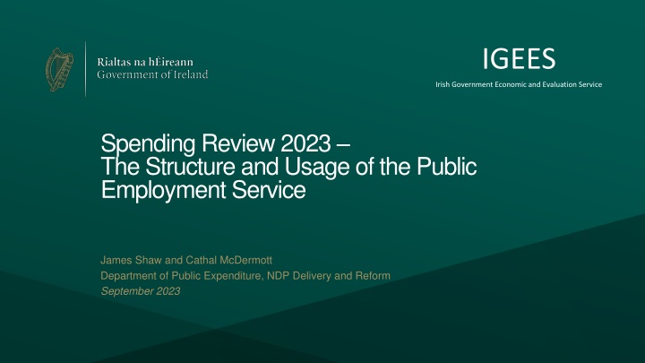 IGEES: Public Employment Service Structure & Usage Review