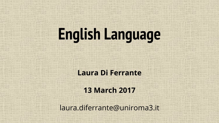 English Language