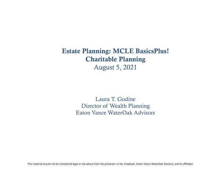 Charitable Planning Overview