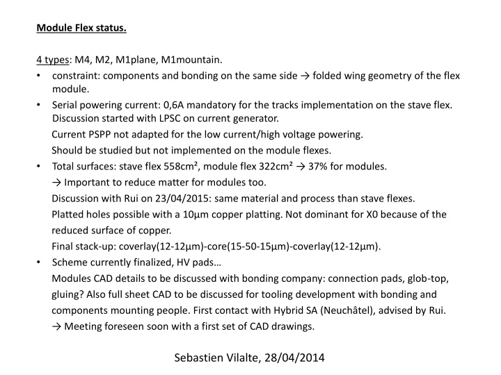 Module Flex Status & Tooling Discussion