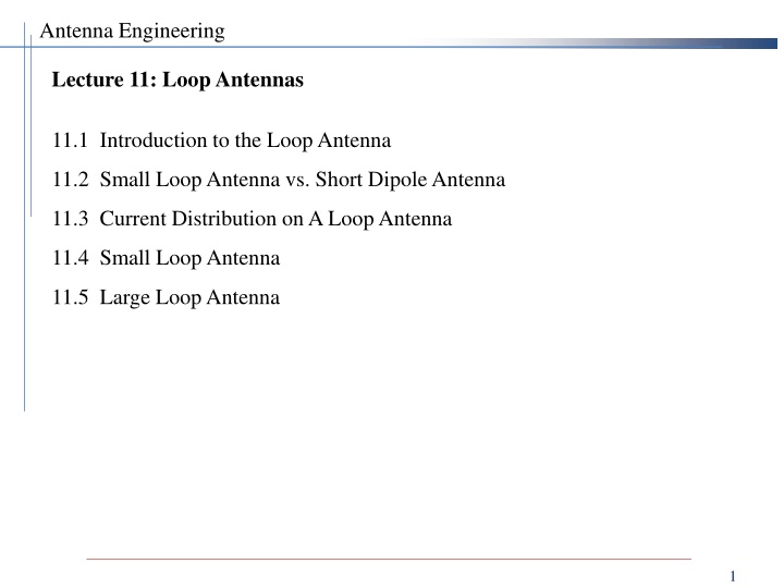 Introduction to the Loop Antenna