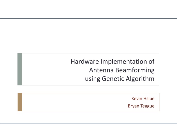 Hardware Implementation of Antenna Beamforming Using Genetic Algorithm