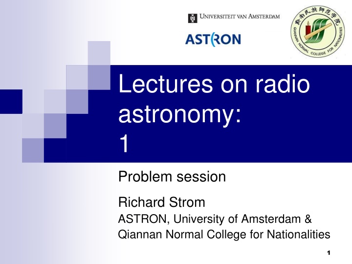 Lectures on radio astronomy: 1