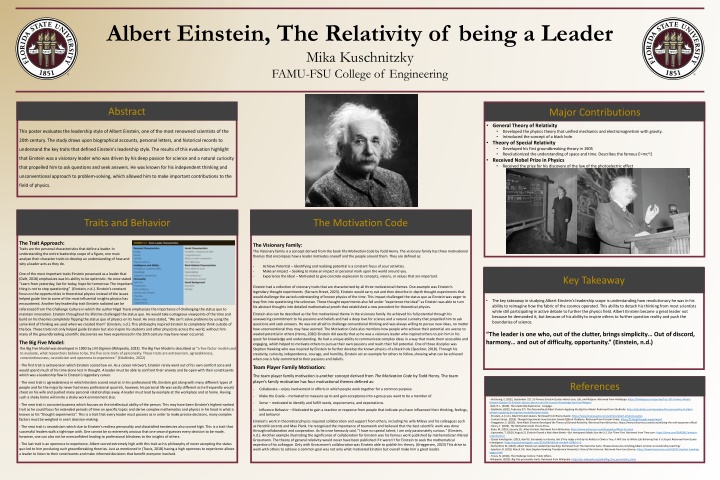 Leadership Traits of Albert Einstein: A Visionary Analysis