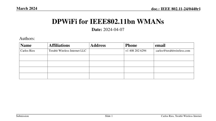 DPWiFi Technology for WMANs