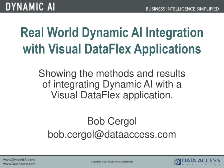 Dynamic AI Integration with Visual DataFlex Applications - Methods and Results